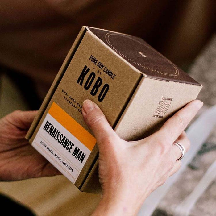 KOBO Woodblock Soy Candle 15oz - Modena Leather | Koop.co.nz