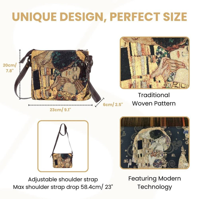 XB02-ART-GK-GDKS | KLIMT GOLD KISS CROSS BODY BAG PURSE HANDBAG