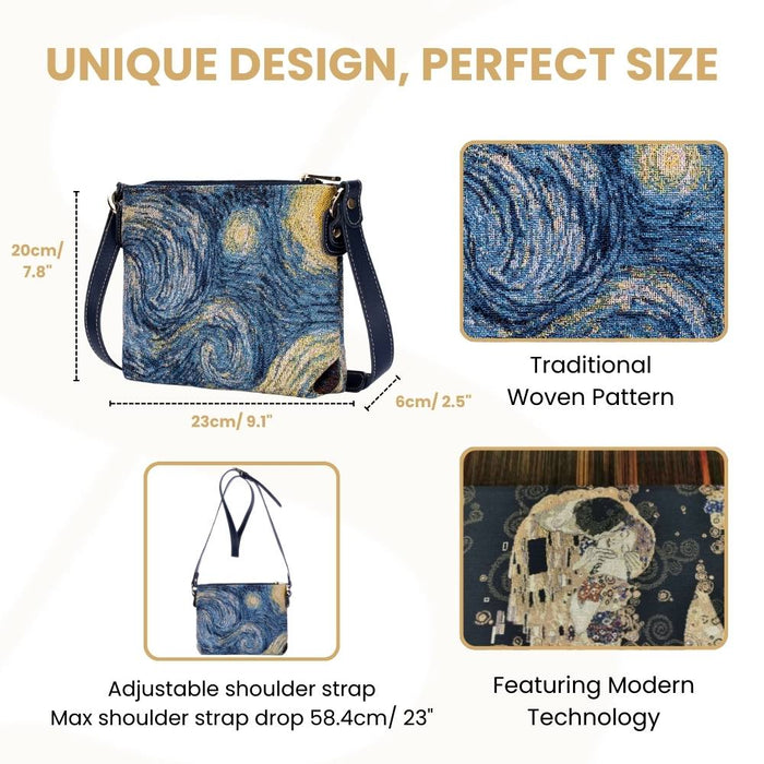XB02-ART-VG-STAR | VAN GOGH STARRY NIGHT CROSS BODY BAG PURSE HANDBAG