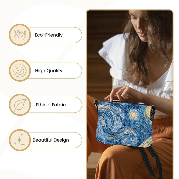 XB02-ART-VG-STAR | VAN GOGH STARRY NIGHT CROSS BODY BAG PURSE HANDBAG