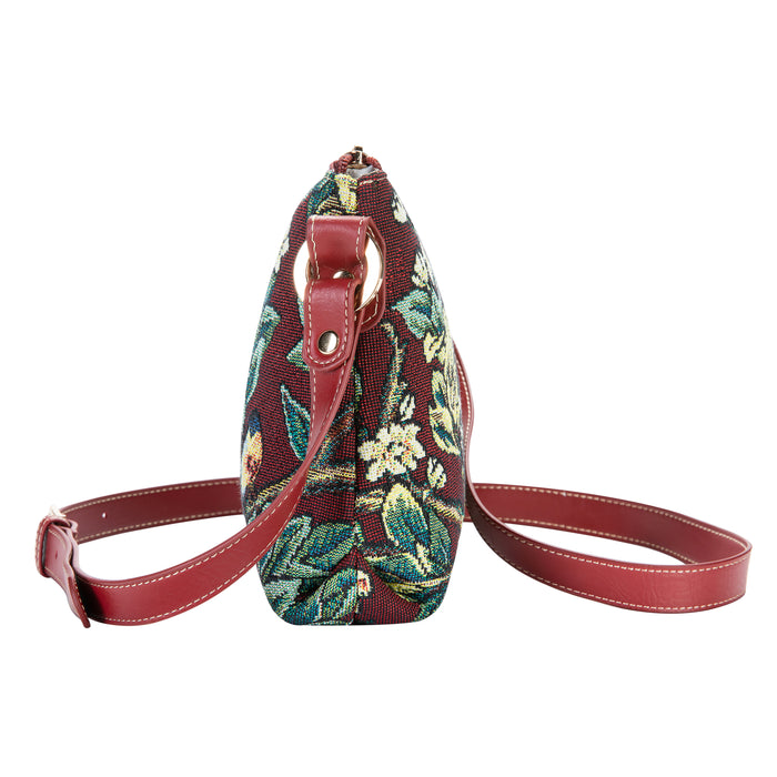 XB02-ART-WM-TLRD | WILLIAM MORRIS TREE OF LIFE RED CROSS BODY BAG PURSE HANDBAG - www.signareusa.com