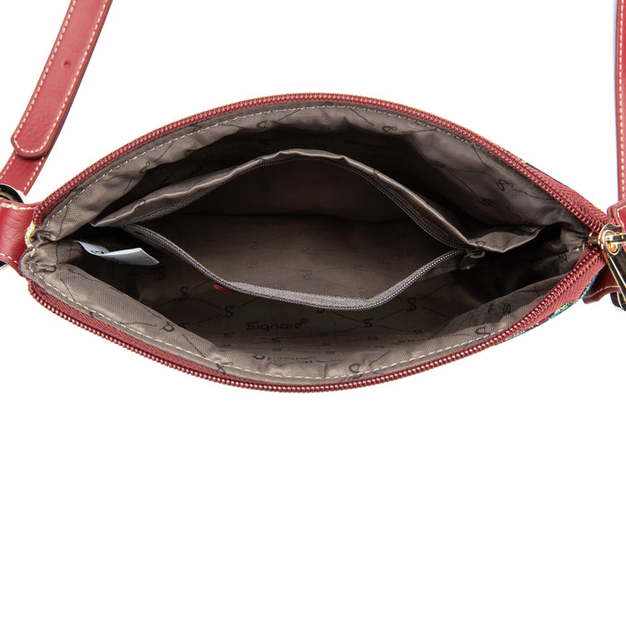 XB02-ART-WM-TLRD | WILLIAM MORRIS TREE OF LIFE RED CROSS BODY BAG PURSE HANDBAG - www.signareusa.com