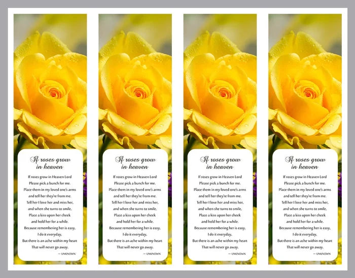 Yellow Rose Bookmark - ST8550-BM